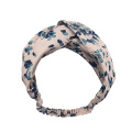 Fashion flower print silk hairband luxury custom cosmetic silk headbands